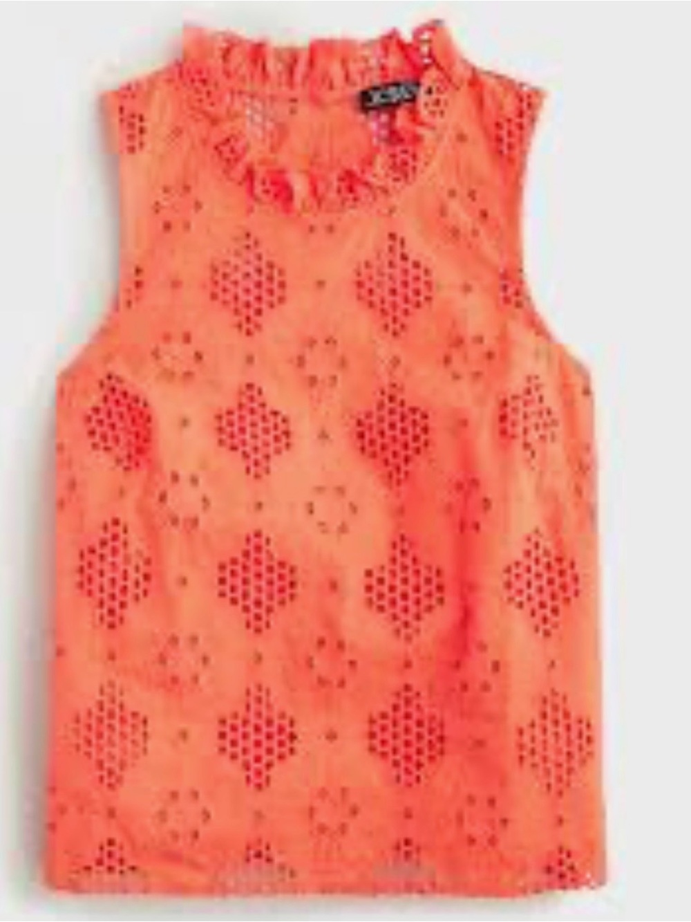 J. Crew Sleeveless Eyelet Lace Top - Orange M - Picture 5 of 5